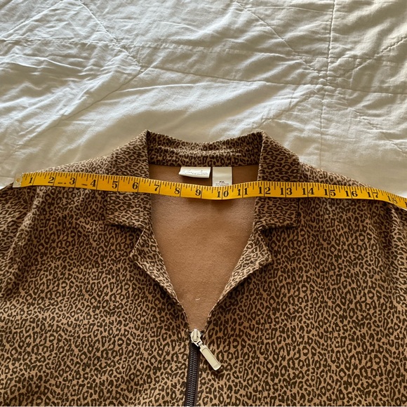 KIM ROGERS, ANIMAL PRINT LEOPARD JACKET WITH FRONT ZIPPER, SIZE: XL - Picture 6 of 11